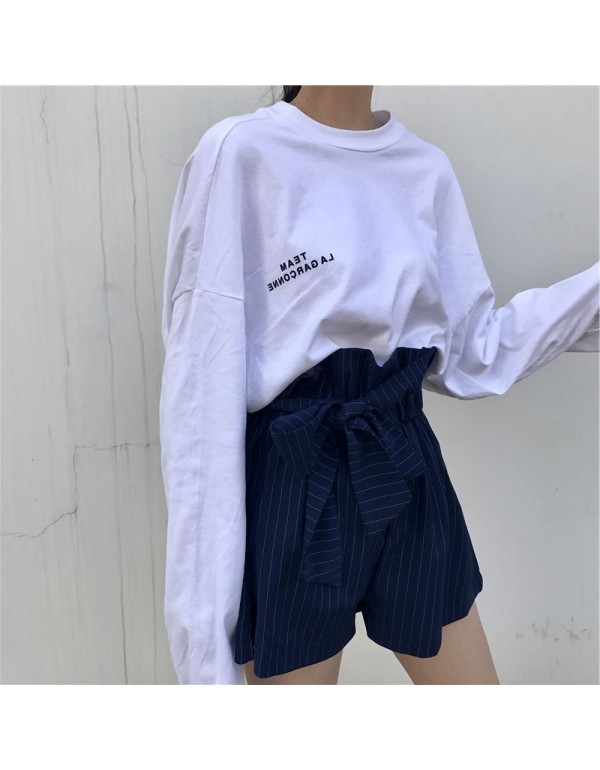 Wholesale autumn Korean version of the ladies long-sleeved T-shirt women in the long section of the printed clothes loose tops women's one piece of hair